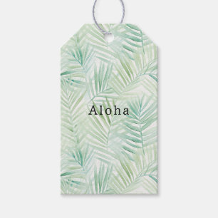 Green Tropical Leaves Aloha Gift Tags