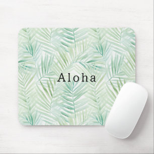 Green Tropical Leaves Aloha Mouse Mat