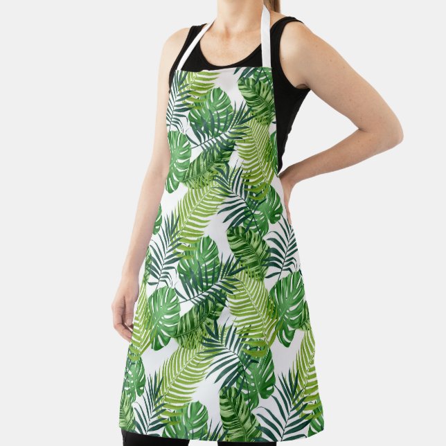 Green Tropical Leaves Apron (Insitu)