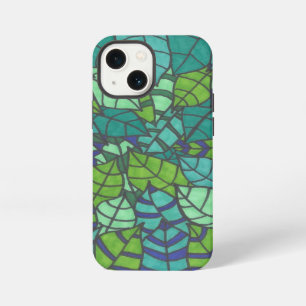 Green Tropical Leaves Beach Towel iPhone 13 Mini Case