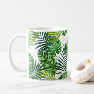 Green Tropical Leaves Coffee Mug