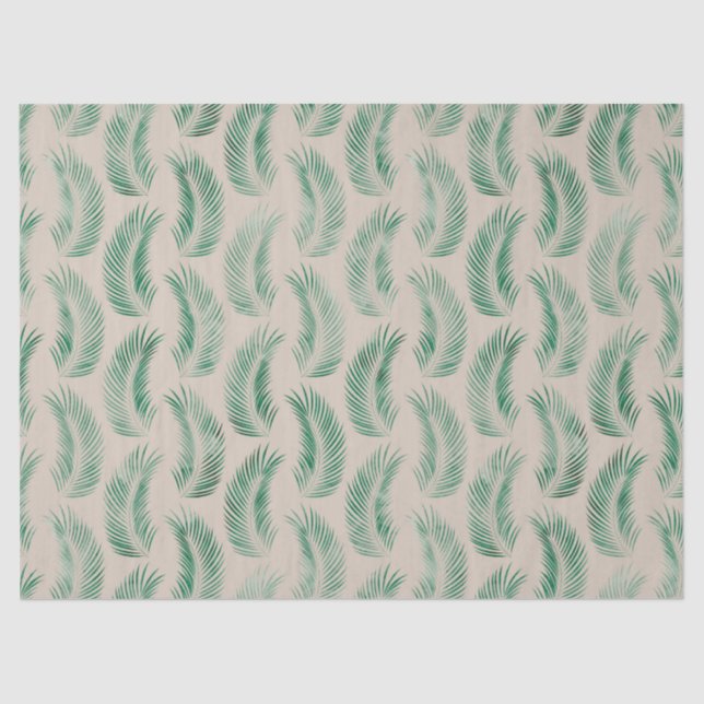 Green Tropical Leaves Decoupage Tissue Paper (Front)