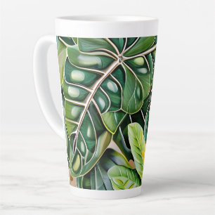 Green Tropical Leaves Housewarming Gift Latte Mug
