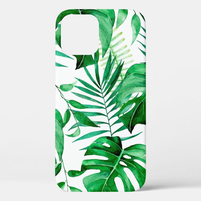 Green tropical leaves pattern Case-Mate iPhone case (Back)