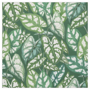 Green Tropical Leaves Pattern  Fabric