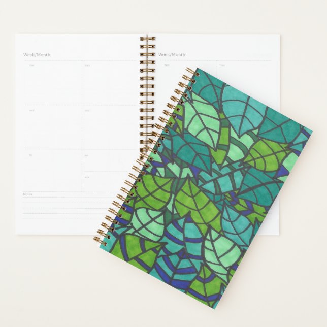 Green Tropical Leaves  Planner (Display)