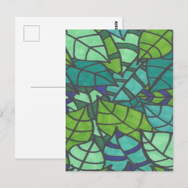 Green Tropical Leaves  Postcard (Front/Back)