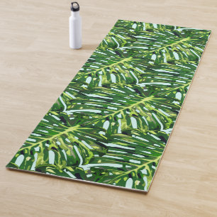 Green Tropical Leaves Yoga Mat