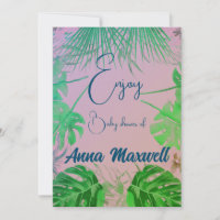 Green Tropical Palm Baby Shower Modern Background