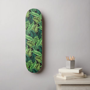 Green Tropical Palm Banana Monstera Leaves Skateboard