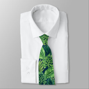 Green Tropical Palm Banana Monstera Leaves  Tie
