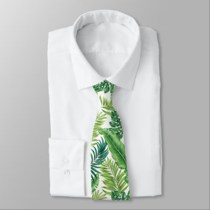 Green Tropical Palm Banana Monstera Leaves Tie