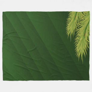 Green Tropical Palm Leaf Nature Design Fleece Blanket