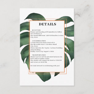 Green Tropical Palm Leaves Deatils Enclosure Card