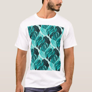 Green tropical palm leaves design. T-Shirt