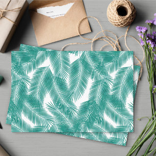 Green Tropical Palm Leaves Pattern Tissue Paper