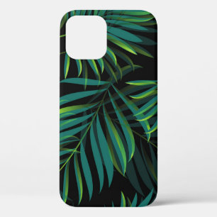 Green tropical palm leaves. Seamless pattern graph iPhone 12 Case