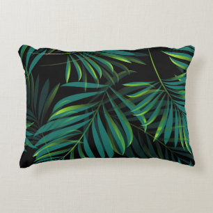 Green tropical palm leaves. Seamless pattern graph Decorative Cushion