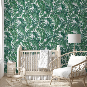 Green Tropical Palm Leaves Wallpaper