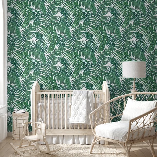 Green Tropical Palm Leaves Wallpaper (Kids)