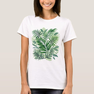 Green Tropical Palm & Monstera Leaves T-Shirt