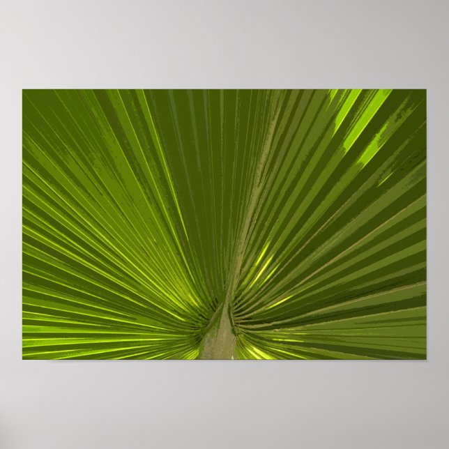 Green Tropical Palm Tree Frond Poster (Front)