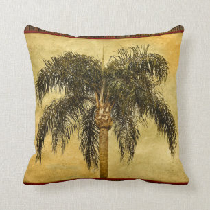 Green Tropical Palm Tree Hawaiian Vintage Palms Cushion