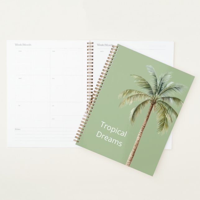 Green Tropical Palm Tree Planner (Display)