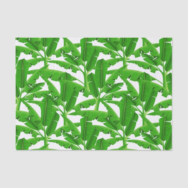 Green tropical palm trees tissue paper (Front)