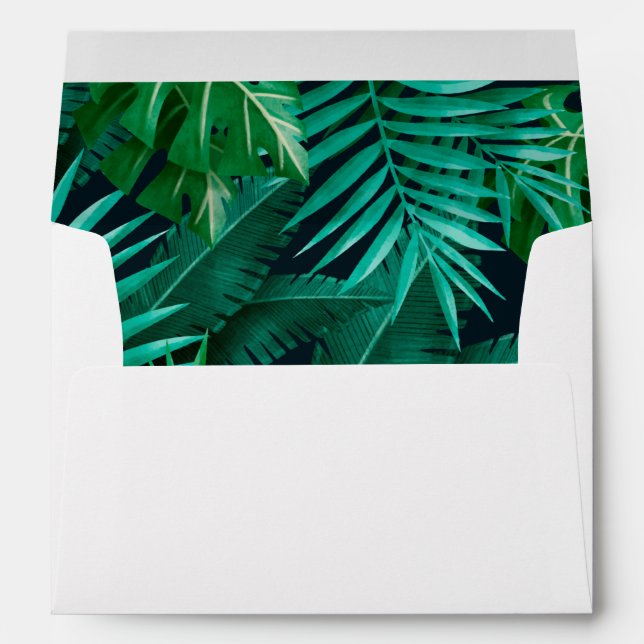 Green Tropical Plants Lined Envelope (Back (Bottom))