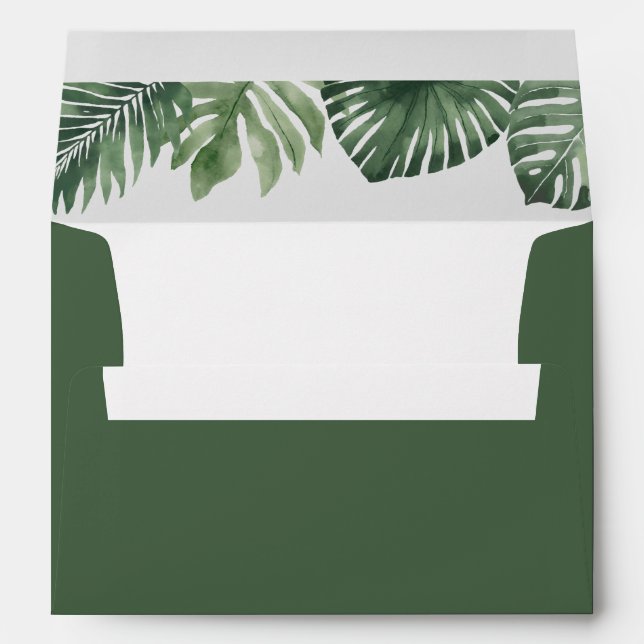 Green Tropical Safari Invitation Envelope (Back (Bottom))