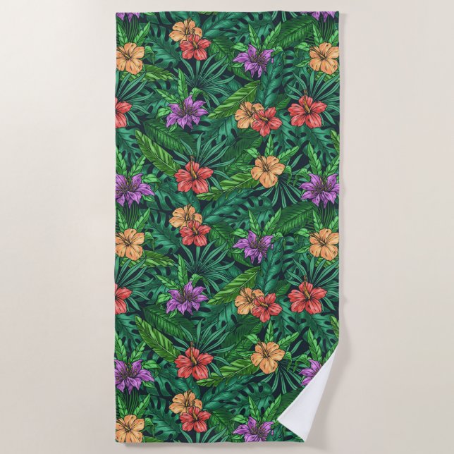 Green Tropics Beach Towel (Front)