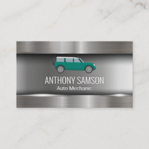 Green Truck Metal Business Card