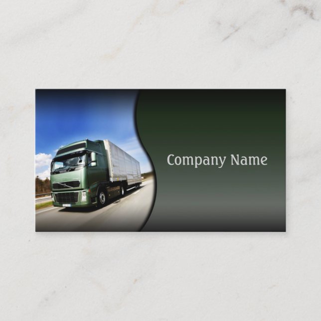 Green Truck On The Road Card (Front)
