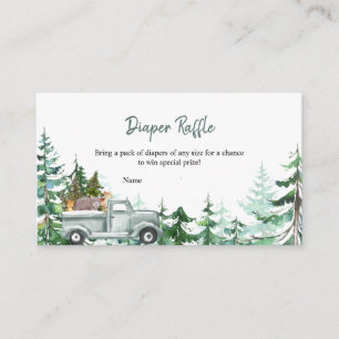 Green Truck Winter ONEderland Diaper Raffle Enclosure Card