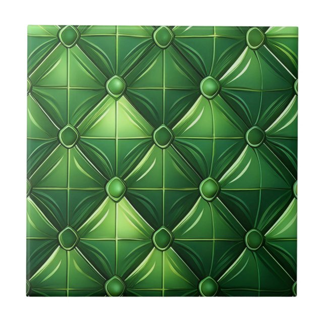 Green Tufted Design  Tile (Front)