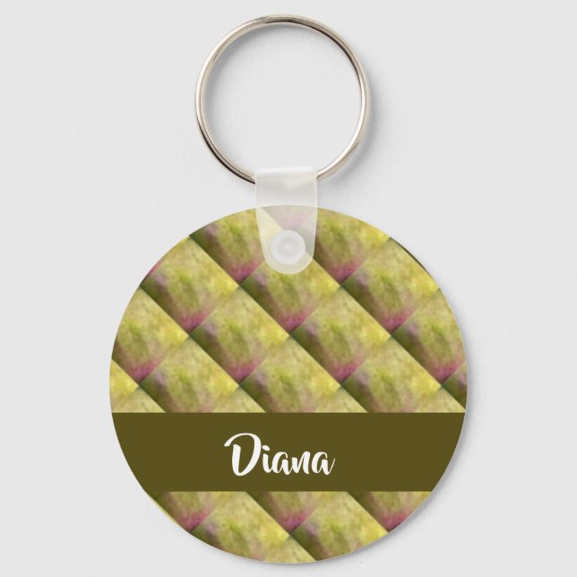 Green tufted patterned key ring (Front)