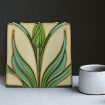 Green Tulip Wall Decor Art Nouveau Art Deco Tile<br><div class="desc">Welcome to CreaTile! Here you will find handmade tile designs that I have personally crafted and vintage ceramic and porcelain clay tiles, whether stained or natural. I love to design tile and ceramic products, hoping to give you a way to transform your home into something you enjoy visiting again and...</div>