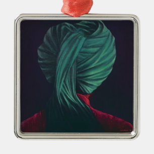 Green Turban Metal Tree Decoration