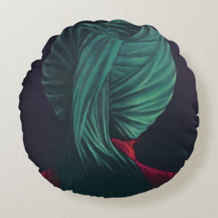 Green Turban Round Cushion