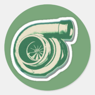 Green Turbo Classic Round Sticker