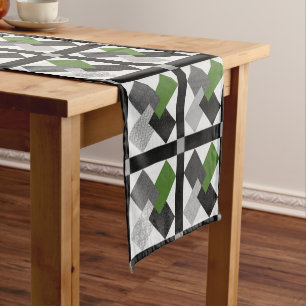 Green "Turn of a Friendly Card" Table Runner