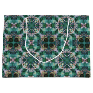 Green-turquoise ornament large gift bag