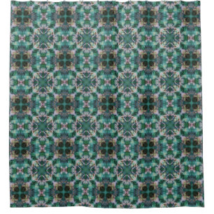 Green-turquoise ornament shower curtain