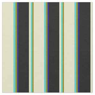 Green, Turquoise, Pale Goldenrod, Black, Dark Blue Fabric