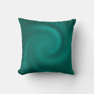 Green, turquoise spiral pattern. cushion