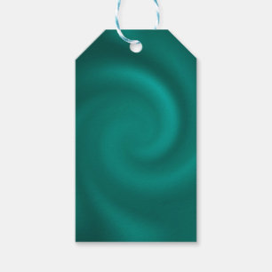 Green, turquoise spiral pattern. gift tags