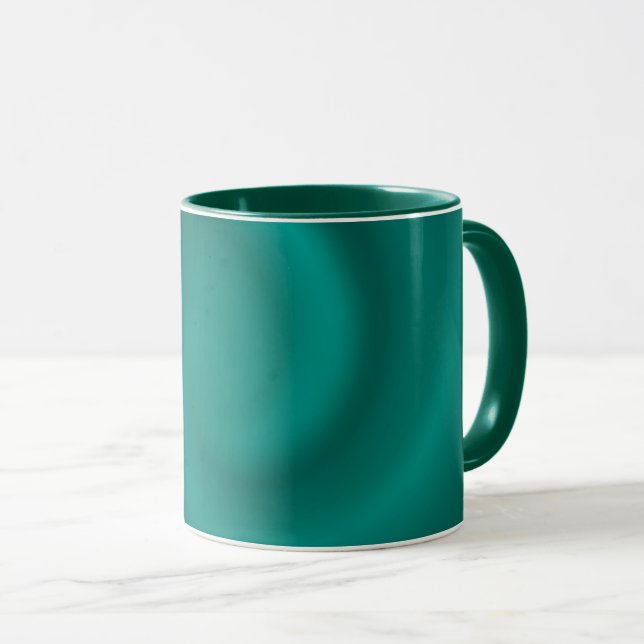Green, turquoise spiral pattern.  mug (Front Right)