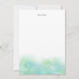 Green Turquoise Watercolor Abstract Card