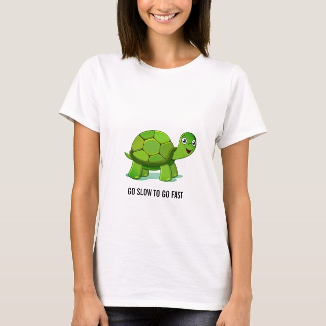 Green turtle & calligraphy T-Shirt (Front)